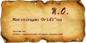 Marzsinyan Oriána névjegykártya